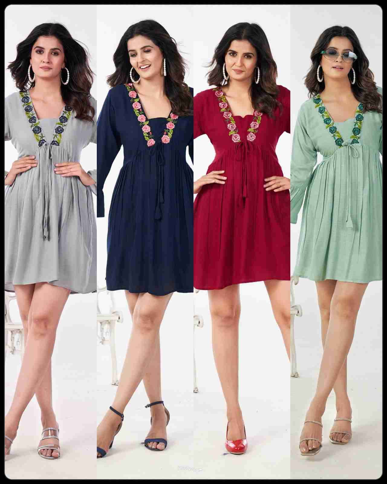 Anisha By Blue Hills 1501 To 1504 Series Designer Stylish Fancy Colorful Beautiful Party Wear & Ethnic Wear Collection Rayon With Work Kurtis At Wholesale Price