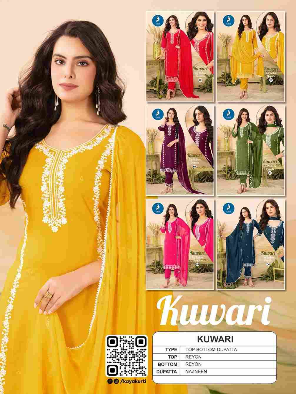 Kuwari By Kaya 01 To 06 Series Designer Stylish Fancy Colorful Beautiful Party Wear & Ethnic Wear Collection Rayon Embroidered Dresses At Wholesale Price