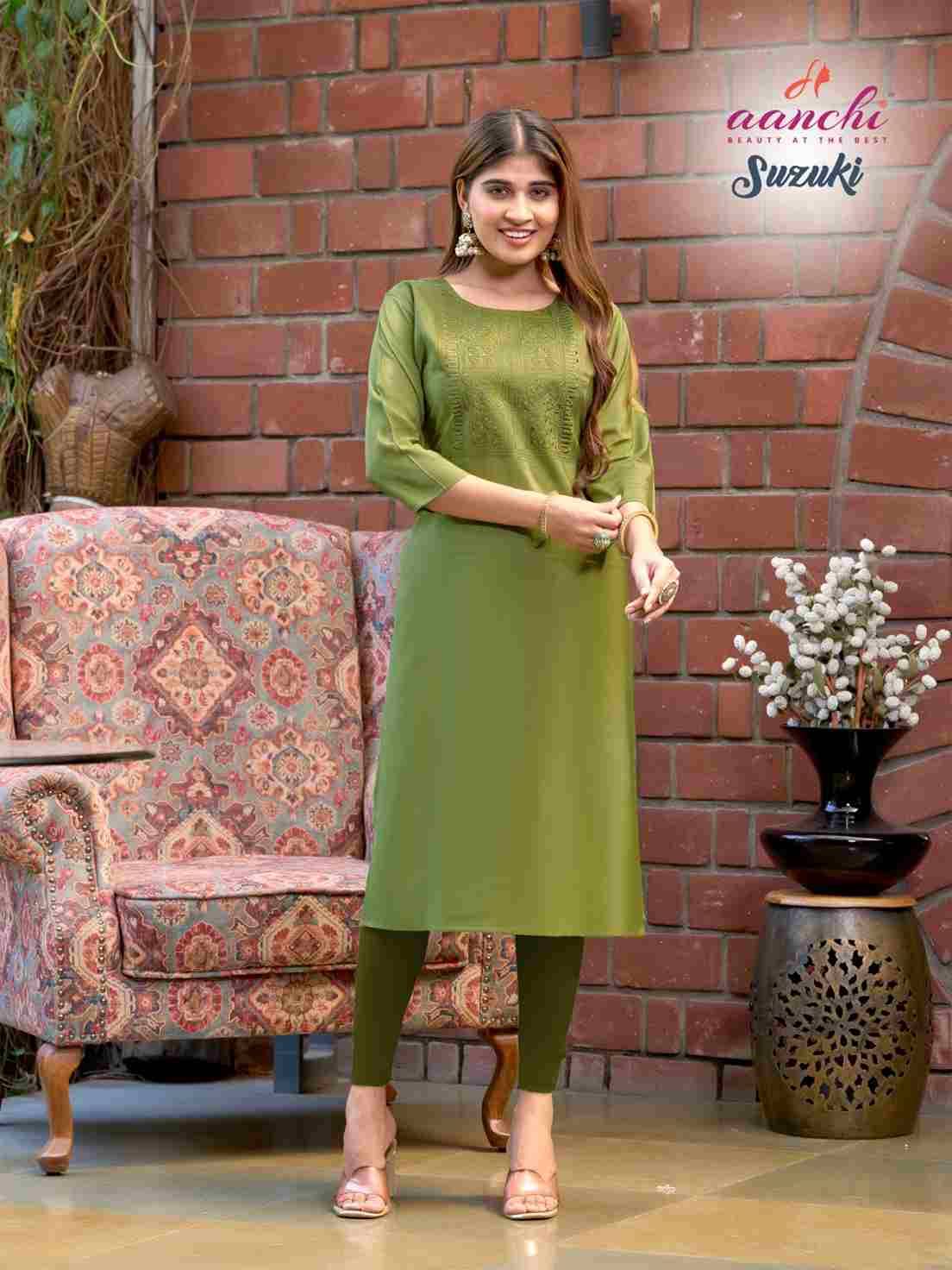 Suzuki By Aanchi 1001 To 1004 Series Designer Stylish Fancy Colorful Beautiful Party Wear & Ethnic Wear Collection Roman Shimmer Kurtis At Wholesale Price