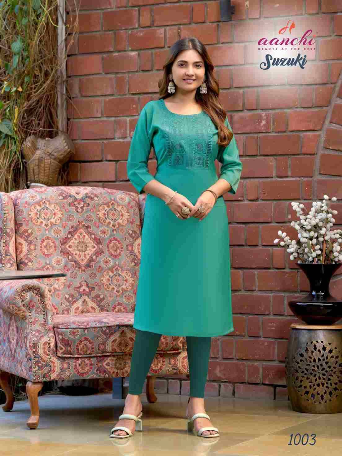 Suzuki By Aanchi 1001 To 1004 Series Designer Stylish Fancy Colorful Beautiful Party Wear & Ethnic Wear Collection Roman Shimmer Kurtis At Wholesale Price