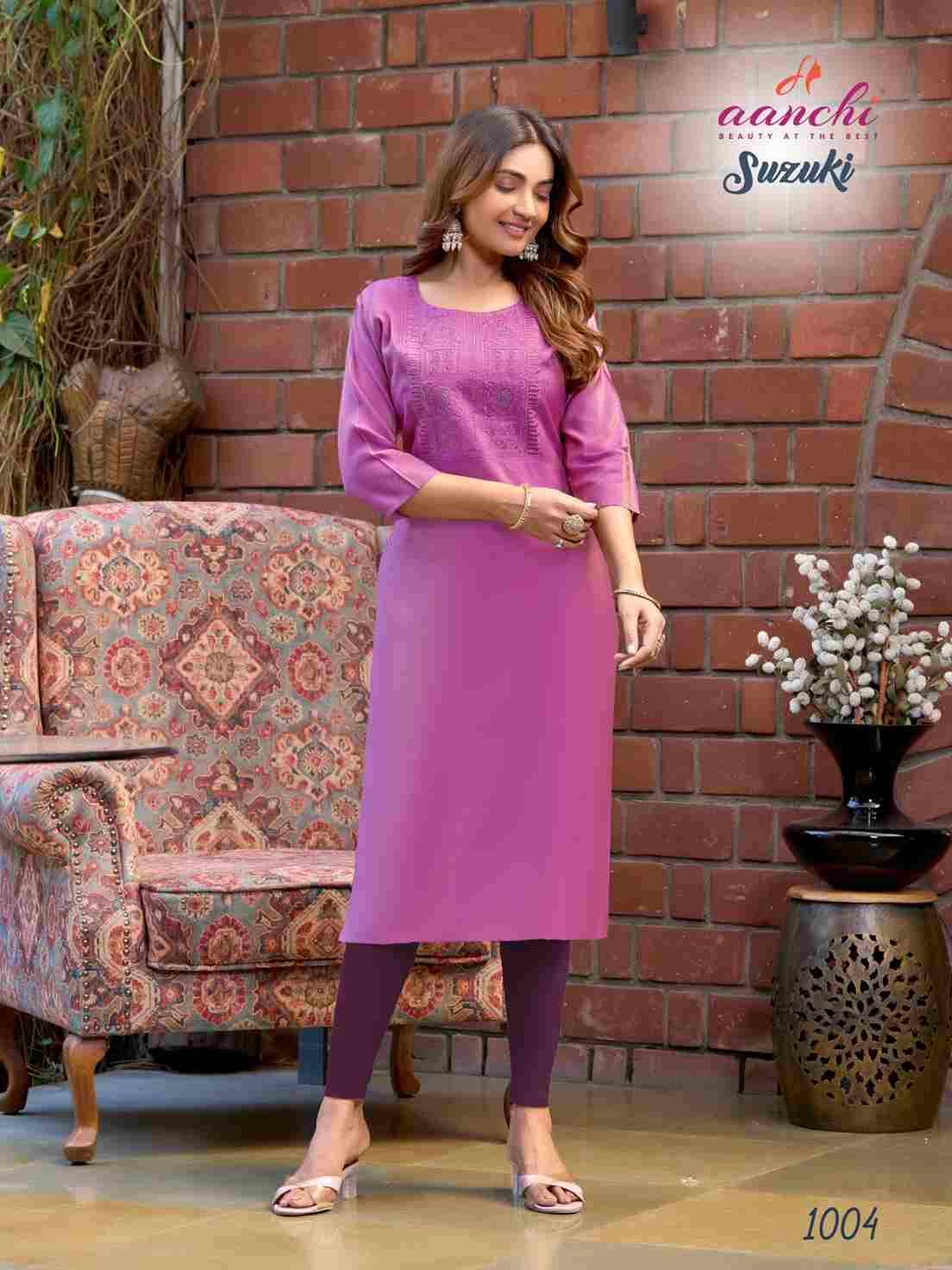 Suzuki By Aanchi 1001 To 1004 Series Designer Stylish Fancy Colorful Beautiful Party Wear & Ethnic Wear Collection Roman Shimmer Kurtis At Wholesale Price