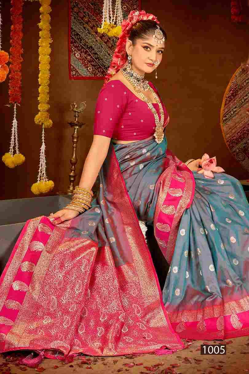 Laxmi Pujan Silk Vol-1 By Saroj 1001 To 1006 Series Indian Traditional Wear Collection Beautiful Stylish Fancy Colorful Party Wear & Occasional Wear Silk Sarees At Wholesale Price