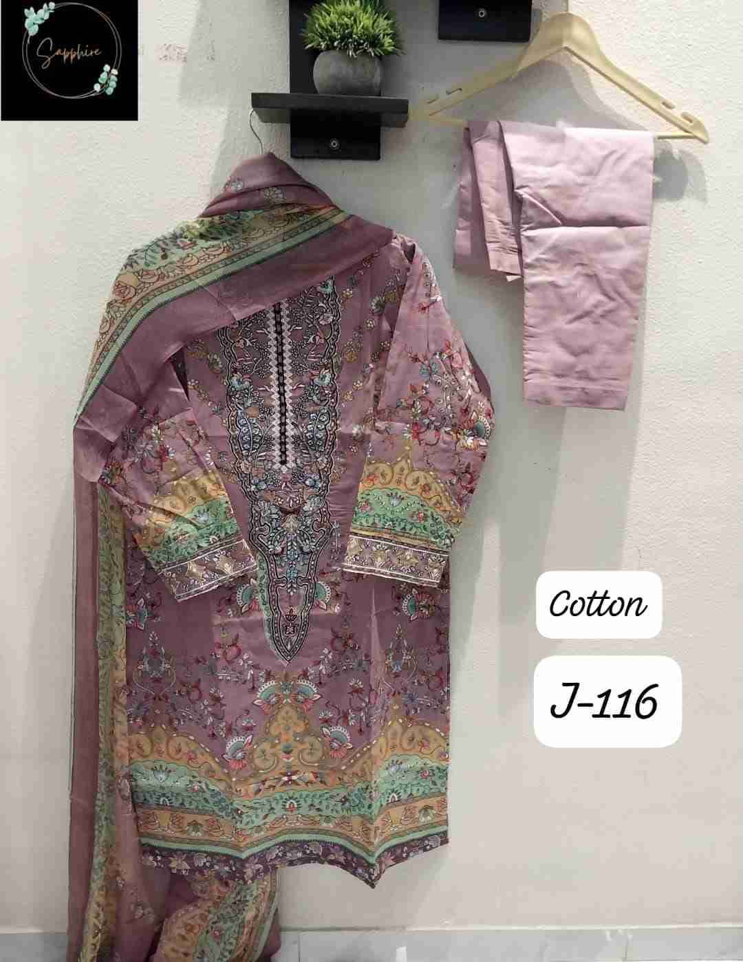 Jazmin Vol-116 By Sapphire 116-A To 116-C Series Beautiful Pakistani Suits Stylish Fancy Colorful Party Wear & Occasional Wear Pure Lawn Cotton Embroidered Dresses At Wholesale Price
