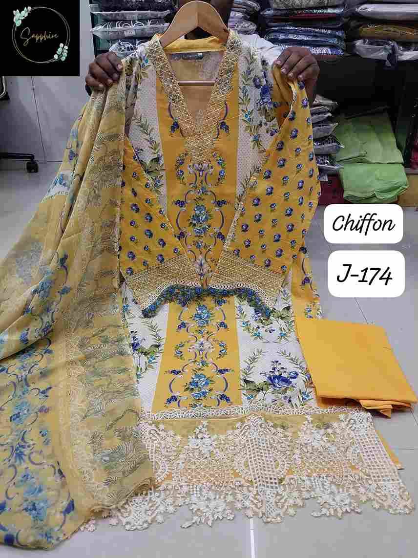 Jazmin Vol-174 By Sapphire 174-A To 174-E Series Beautiful Pakistani Suits Stylish Fancy Colorful Party Wear & Occasional Wear Pure Lawn Cotton Embroidered Dresses At Wholesale Price