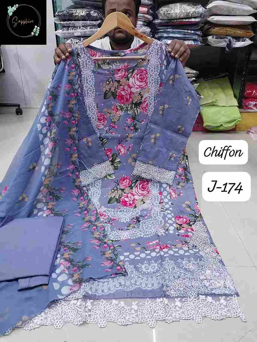 Jazmin Vol-174 By Sapphire 174-A To 174-E Series Beautiful Pakistani Suits Stylish Fancy Colorful Party Wear & Occasional Wear Pure Lawn Cotton Embroidered Dresses At Wholesale Price
