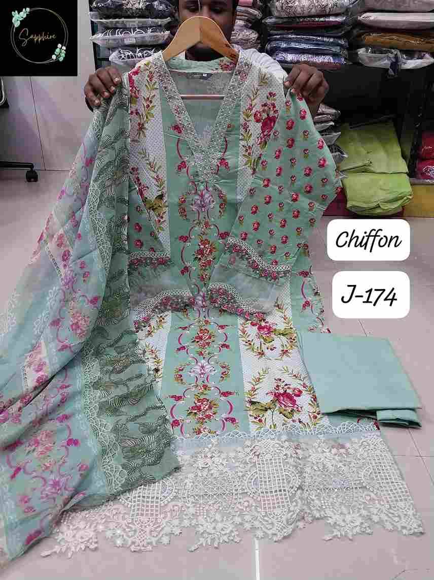 Jazmin Vol-174 By Sapphire 174-A To 174-E Series Beautiful Pakistani Suits Stylish Fancy Colorful Party Wear & Occasional Wear Pure Lawn Cotton Embroidered Dresses At Wholesale Price