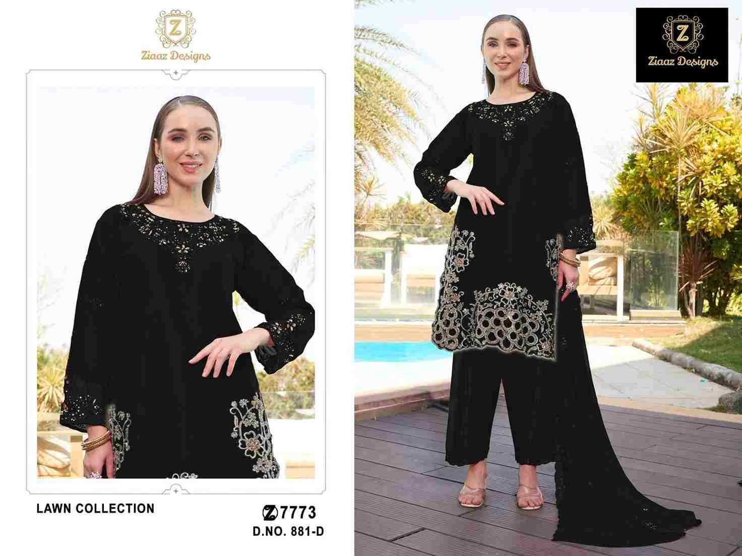 Ziaaz Designs Hit Design 881 Colours By Ziaaz Designs 881-A To 881-D Series Beautiful Pakistani Suits Colorful Stylish Fancy Casual Wear & Ethnic Wear Cambric Cotton Embroidered Dresses At Wholesale Price