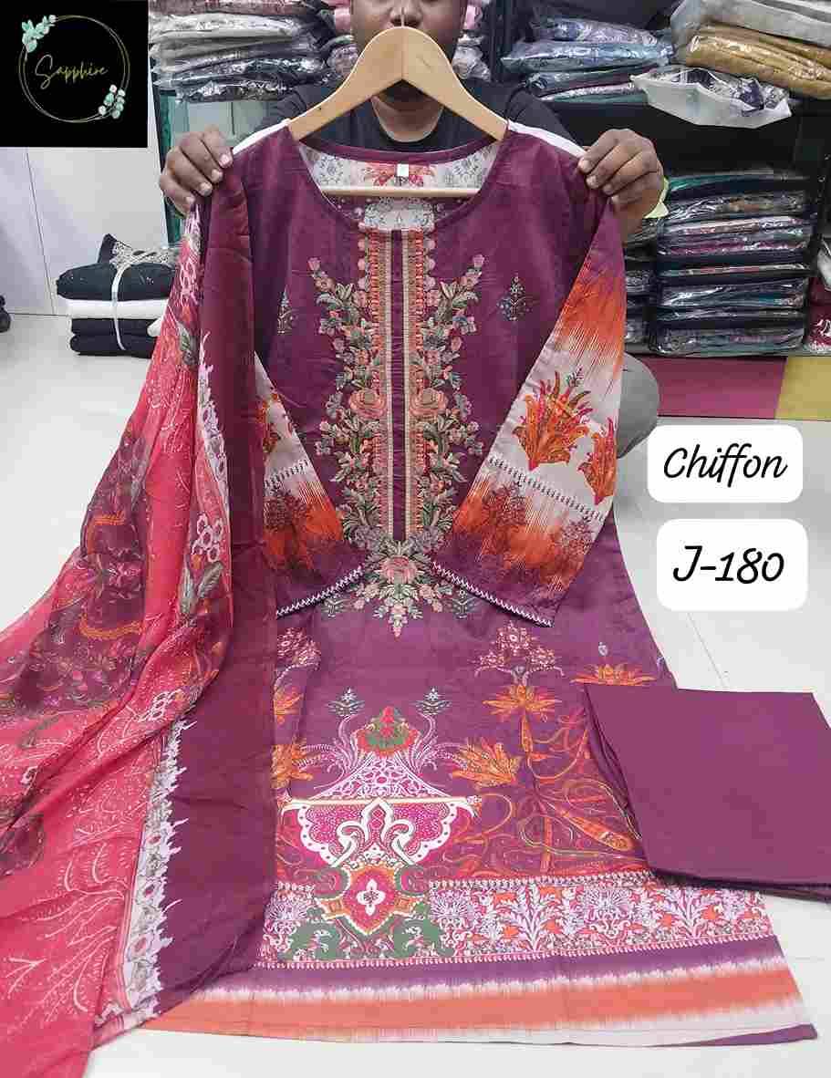 Jazmin Vol-180 By Sapphire 180-A To 180-D Series Beautiful Pakistani Suits Stylish Fancy Colorful Party Wear & Occasional Wear Pure Lawn Cotton Embroidered Dresses At Wholesale Price