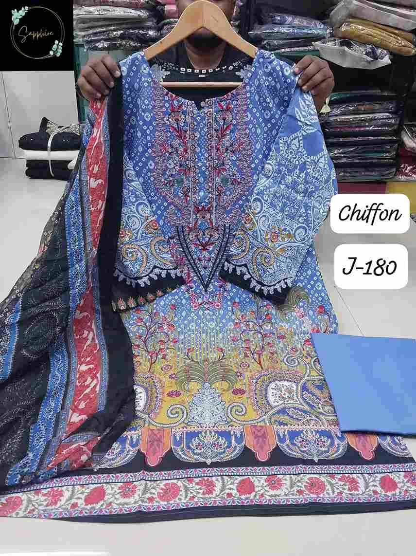 Jazmin Vol-180 By Sapphire 180-A To 180-D Series Beautiful Pakistani Suits Stylish Fancy Colorful Party Wear & Occasional Wear Pure Lawn Cotton Embroidered Dresses At Wholesale Price
