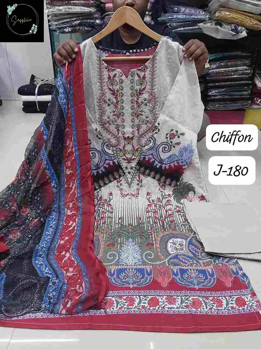 Jazmin Vol-180 By Sapphire 180-A To 180-D Series Beautiful Pakistani Suits Stylish Fancy Colorful Party Wear & Occasional Wear Pure Lawn Cotton Embroidered Dresses At Wholesale Price