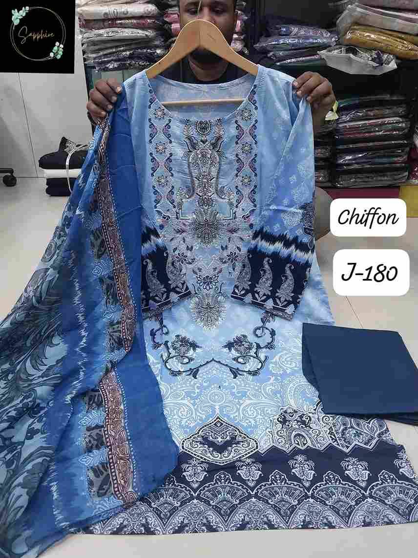 Jazmin Vol-180 By Sapphire 180-A To 180-D Series Beautiful Pakistani Suits Stylish Fancy Colorful Party Wear & Occasional Wear Pure Lawn Cotton Embroidered Dresses At Wholesale Price