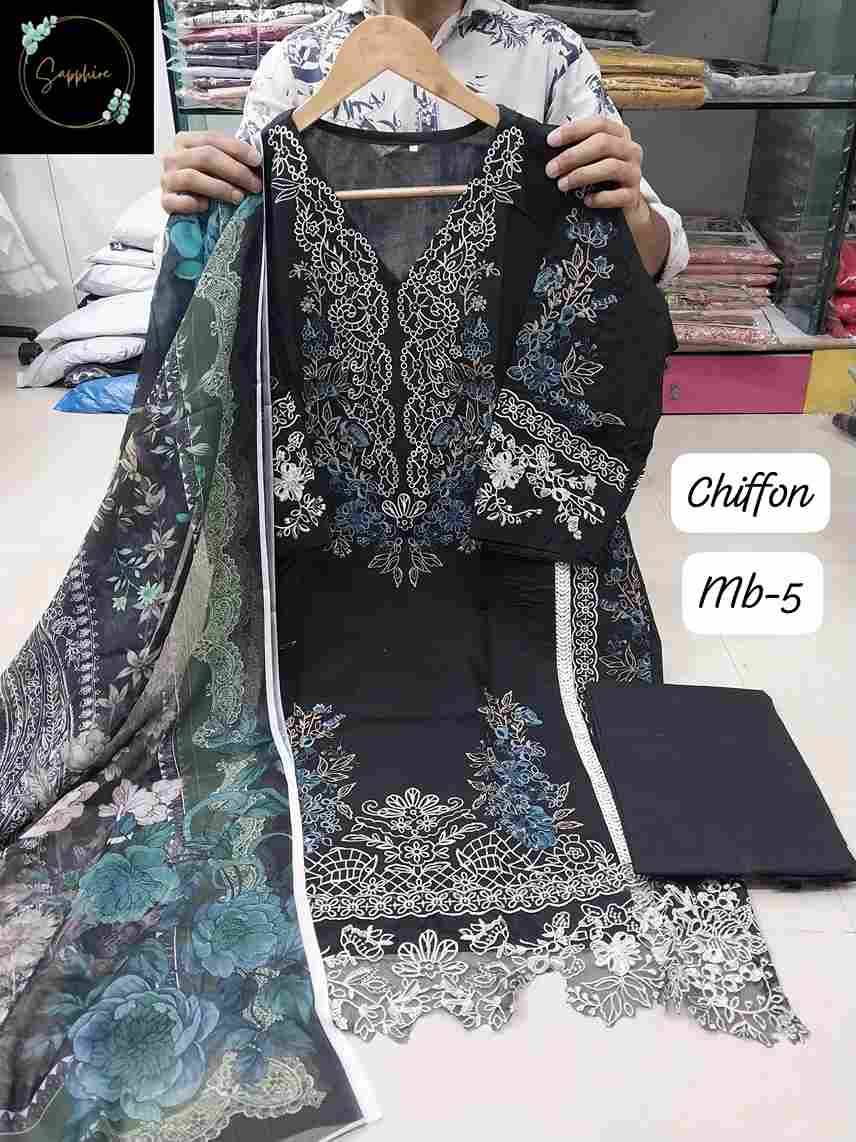 Maria B Vol-5 By Sapphire 5-A To 5-C Series Beautiful Pakistani Suits Stylish Fancy Colorful Party Wear & Occasional Wear Pure Lawn Cotton Embroidered Dresses At Wholesale Price
