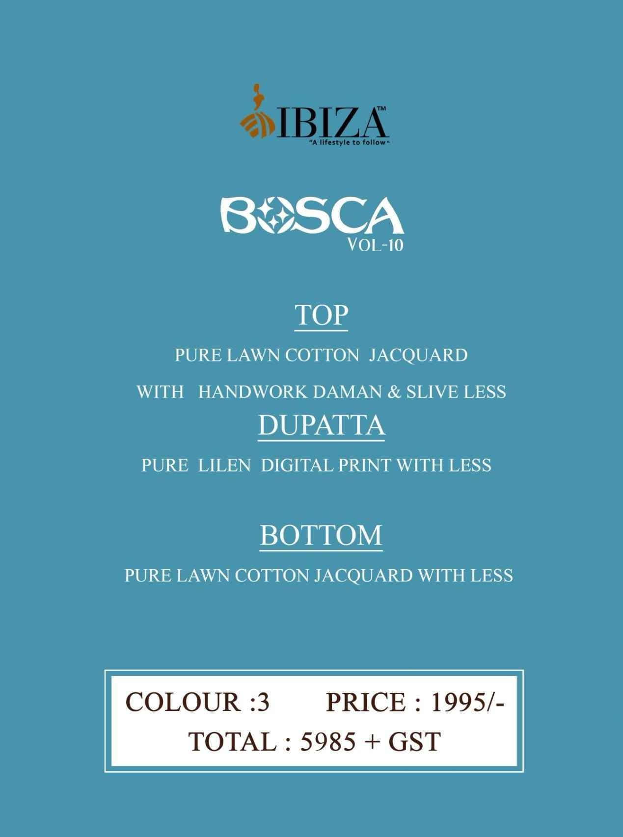 Bosca Vol-10 By Ibiza 15880 To 15882 Series Designer Festive Suits Beautiful Fancy Stylish Colorful Party Wear & Occasional Wear Pure Lawn Cotton Print Dresses At Wholesale Price
