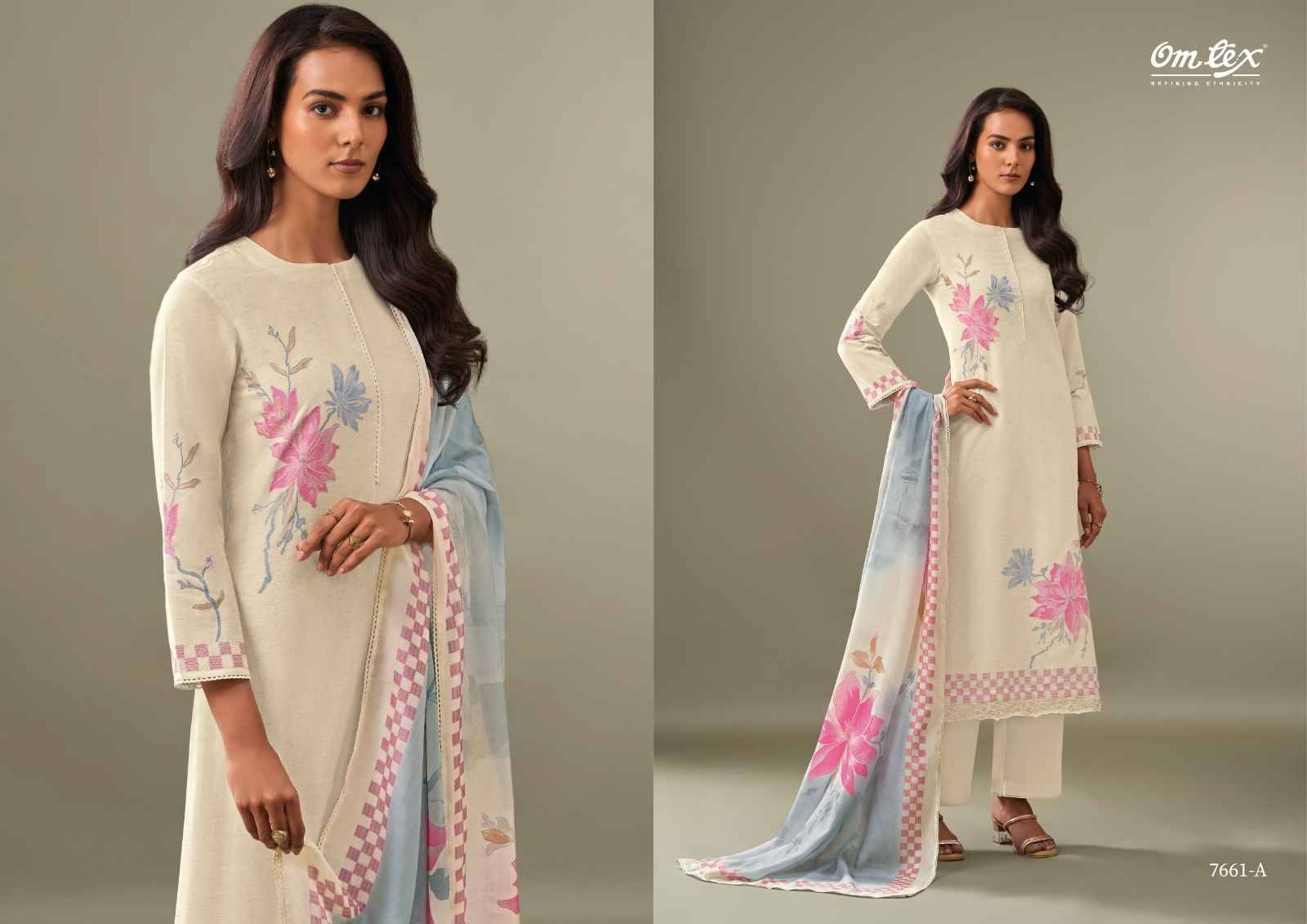 Viviana By Om Tex 7661-A To 7661-D Series Beautiful Suits Stylish Fancy Colorful Party Wear & Ethnic Wear Cotton Silk Jacqaurd Dresses At Wholesale Price