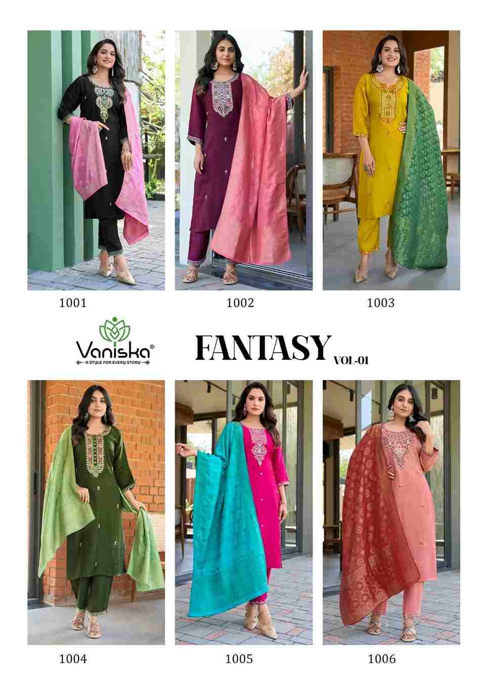 Fantasy Vol-1 By Vaniska 1001 To 1006 Series Beautiful Festive Suits Colorful Stylish Fancy Casual Wear & Ethnic Wear Pure Viscose Dresses At Wholesale Price