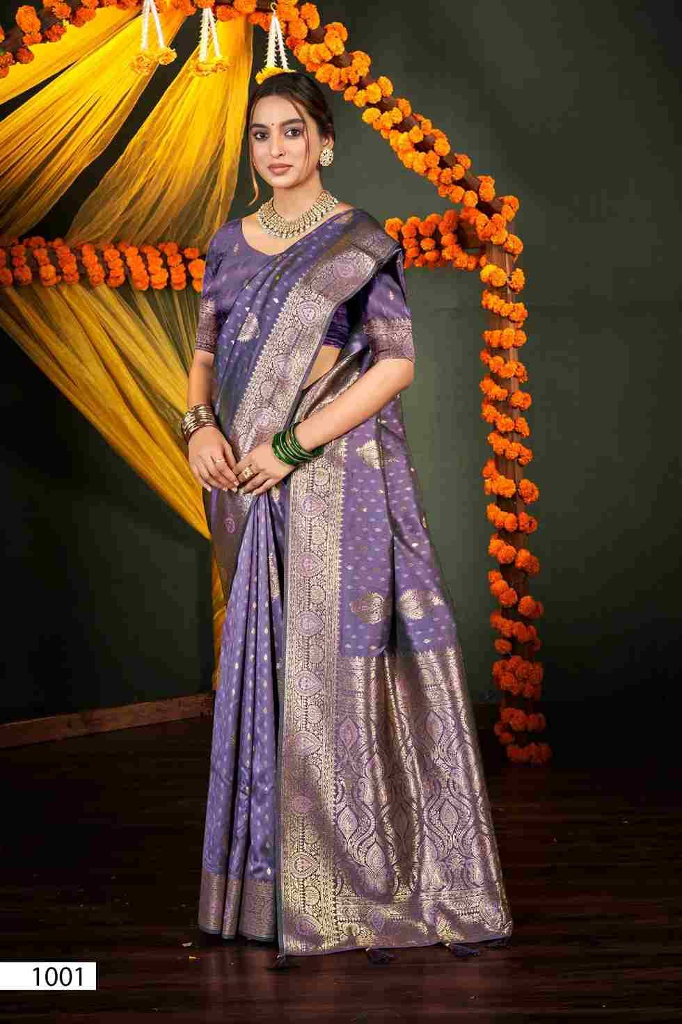 Supriya Silk Vol-1 By Saroj 1001 To 1004 Series Indian Traditional Wear Collection Beautiful Stylish Fancy Colorful Party Wear & Occasional Wear Silk Sarees At Wholesale Price