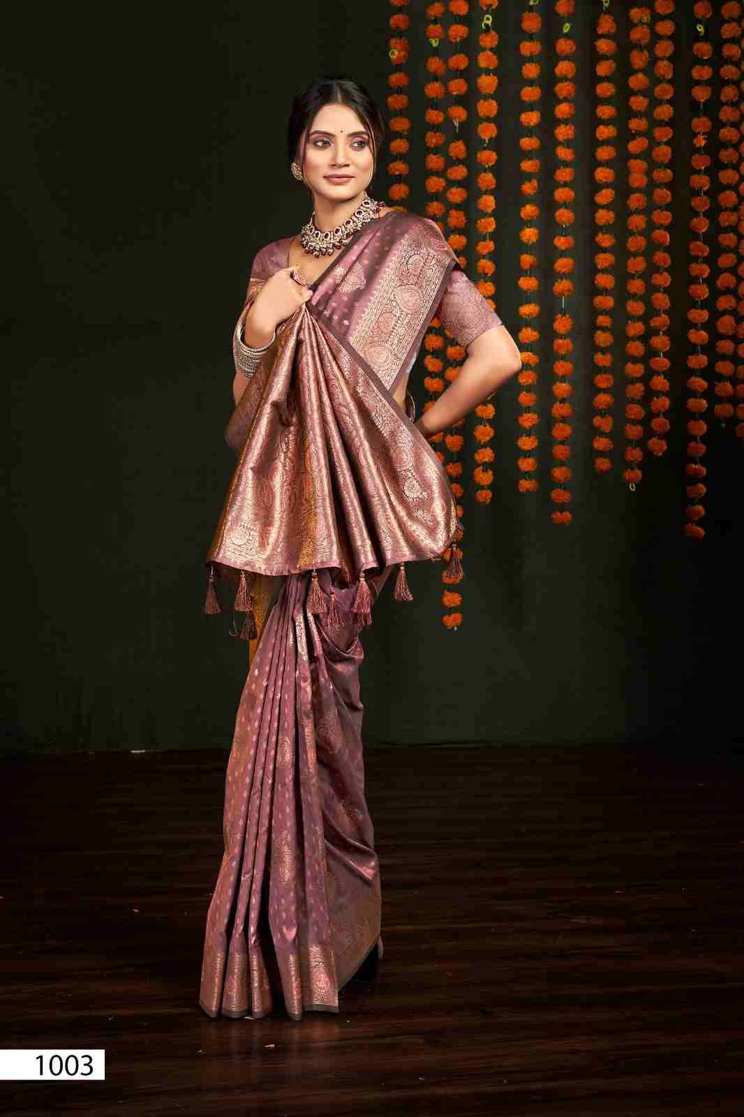Supriya Silk Vol-1 By Saroj 1001 To 1004 Series Indian Traditional Wear Collection Beautiful Stylish Fancy Colorful Party Wear & Occasional Wear Silk Sarees At Wholesale Price