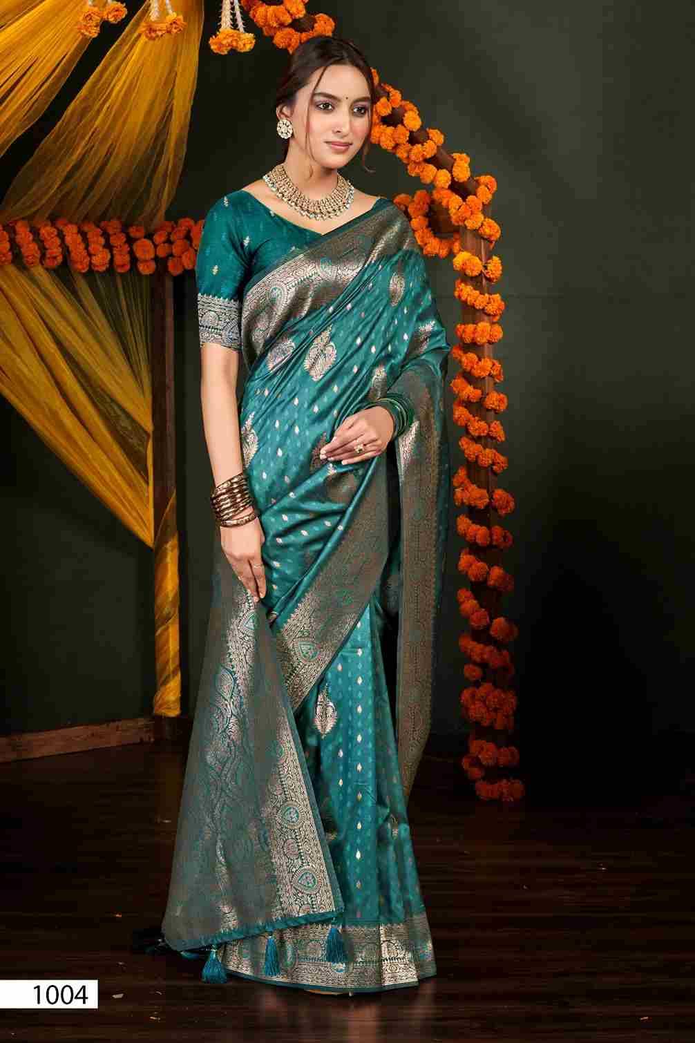 Supriya Silk Vol-1 By Saroj 1001 To 1004 Series Indian Traditional Wear Collection Beautiful Stylish Fancy Colorful Party Wear & Occasional Wear Silk Sarees At Wholesale Price