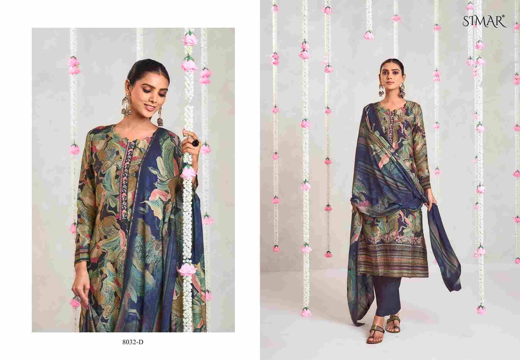 Astitva By Simar 8032-A To 8032-D Series Designer Festive Suits Beautiful Stylish Fancy Colorful Party Wear & Occasional Wear Jam Satin Print Dresses At Wholesale Price