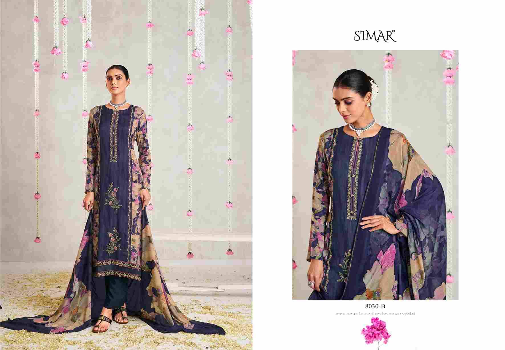 Kanika By Simar 8030-A To 8030-D Series Designer Festive Suits Beautiful Stylish Fancy Colorful Party Wear & Occasional Wear Jam Satin Print Dresses At Wholesale Price