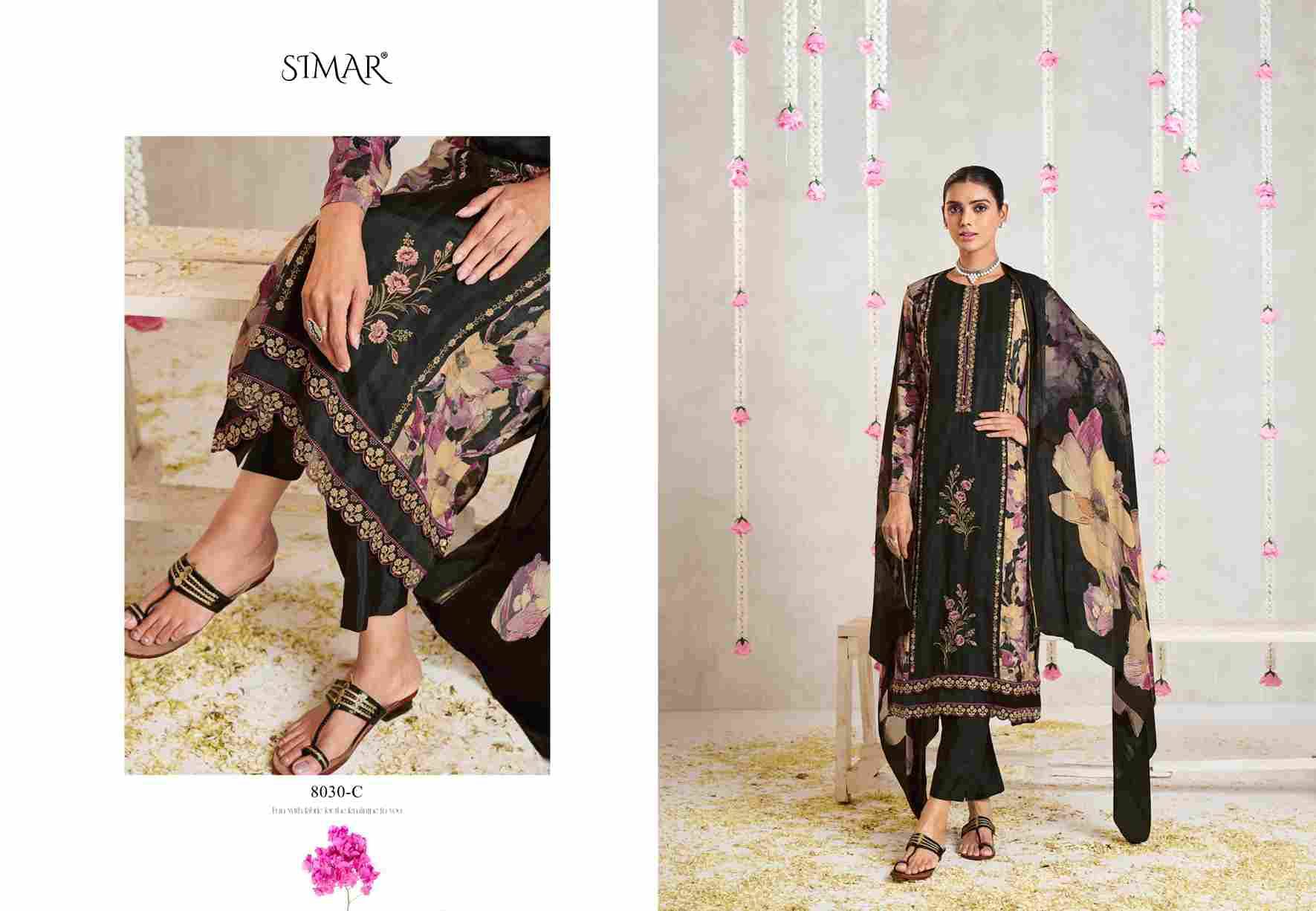 Kanika By Simar 8030-A To 8030-D Series Designer Festive Suits Beautiful Stylish Fancy Colorful Party Wear & Occasional Wear Jam Satin Print Dresses At Wholesale Price