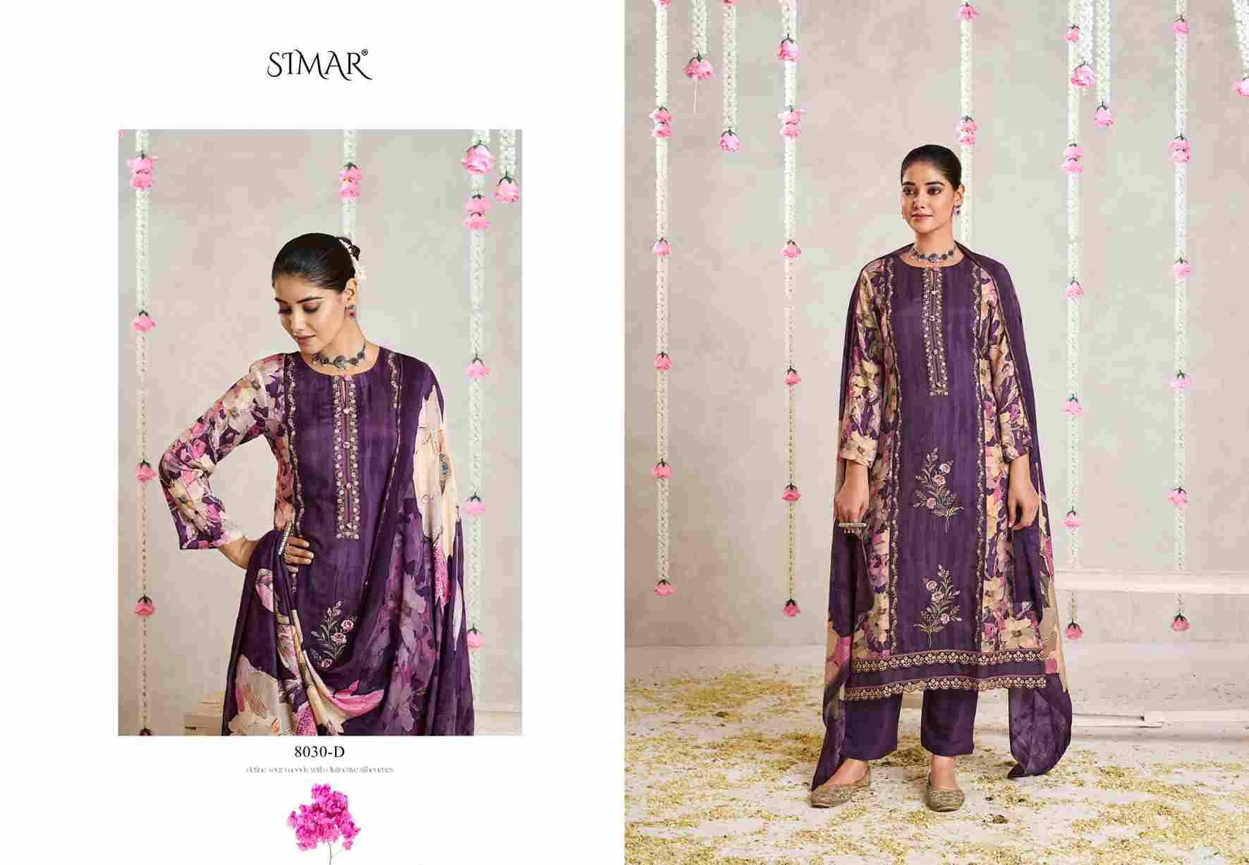 Kanika By Simar 8030-A To 8030-D Series Designer Festive Suits Beautiful Stylish Fancy Colorful Party Wear & Occasional Wear Jam Satin Print Dresses At Wholesale Price