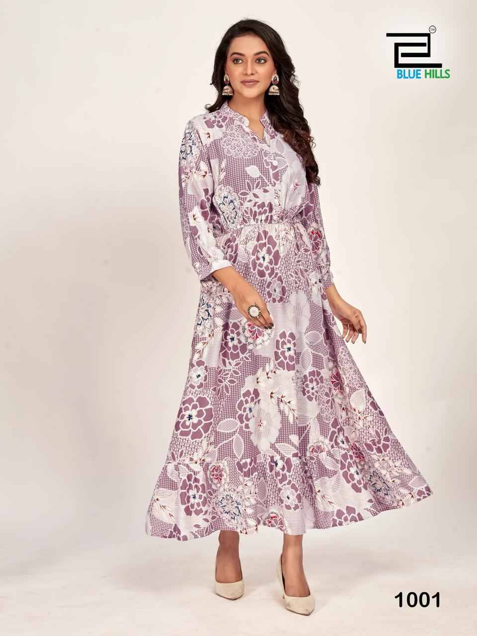 Florida By Blue Hills 1001 To 1002 Series Designer Stylish Fancy Colorful Beautiful Party Wear & Ethnic Wear Collection Heavy Rayon Gowns At Wholesale Price