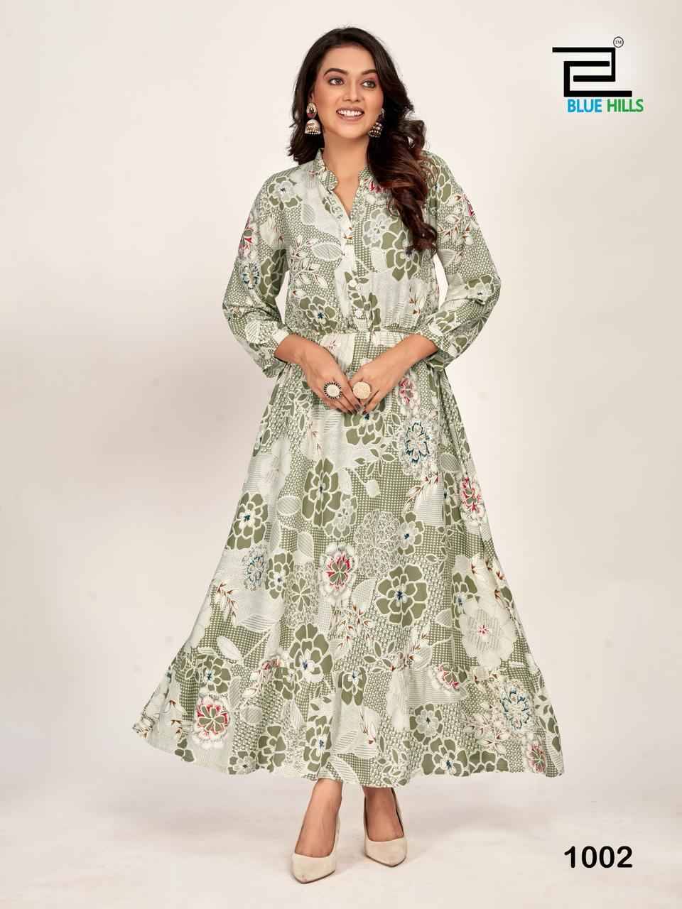 Florida By Blue Hills 1001 To 1002 Series Designer Stylish Fancy Colorful Beautiful Party Wear & Ethnic Wear Collection Heavy Rayon Gowns At Wholesale Price
