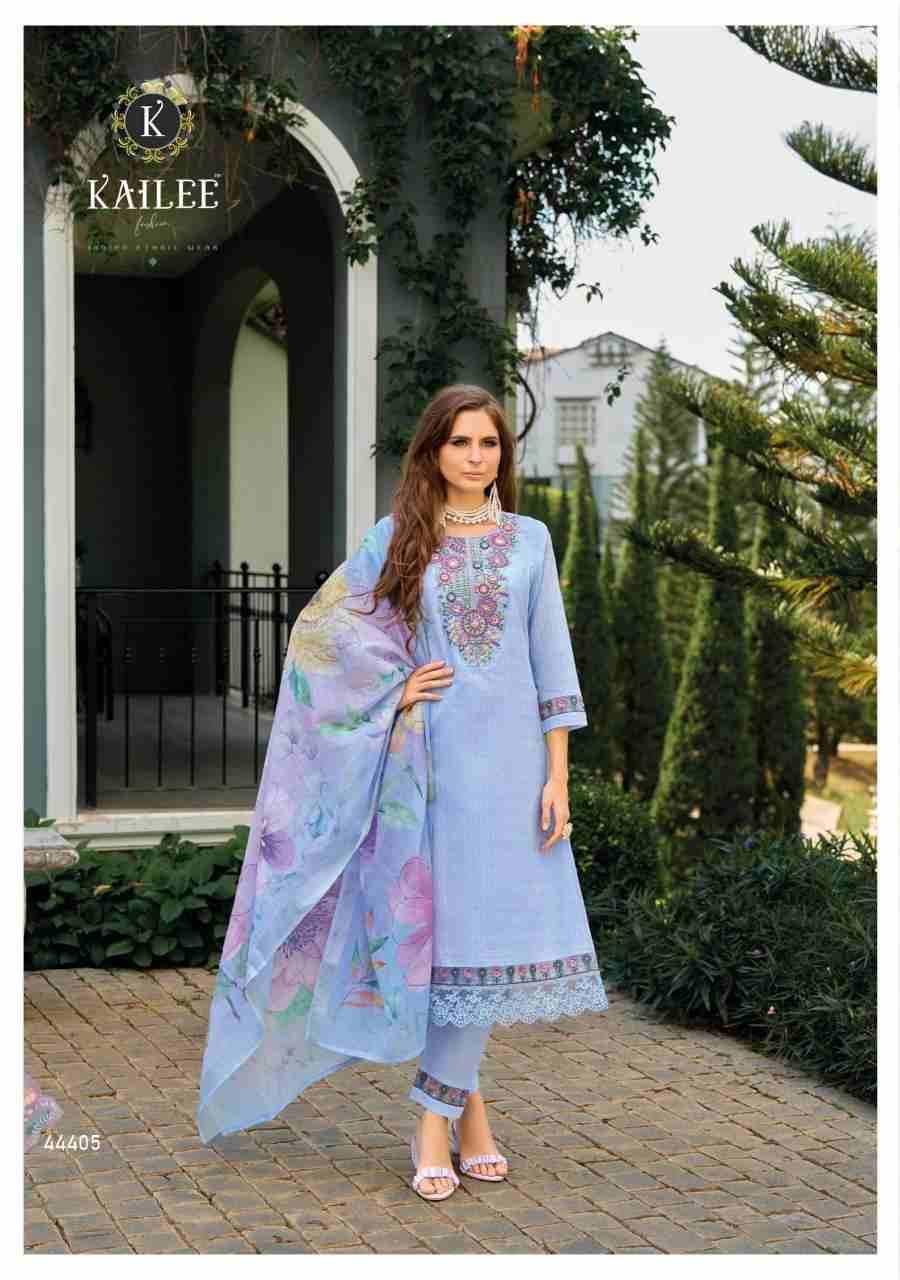 Summer Garden Vol-2 By Kailee 44401 To 44406 Series Designer Festive Suits Collection Beautiful Stylish Fancy Colorful Party Wear & Occasional Wear Pure Cotton Embroidered Dresses At Wholesale Price