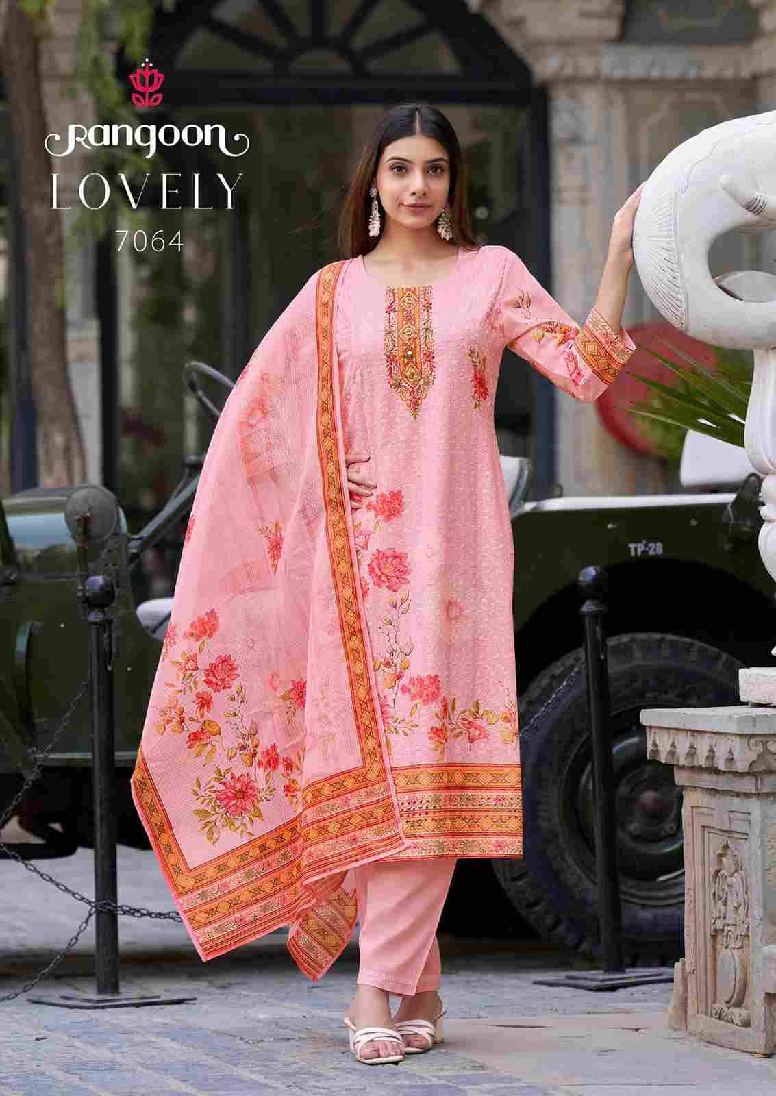 Lovely By Rangoon 7061 To 7064 Series Designer Festive Suits Beautiful Stylish Fancy Colorful Party Wear & Occasional Wear Pure Cotton Dresses At Wholesale Price