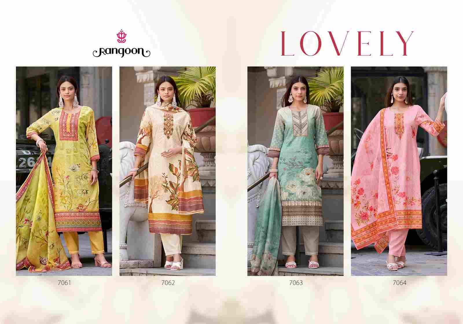 Lovely By Rangoon 7061 To 7064 Series Designer Festive Suits Beautiful Stylish Fancy Colorful Party Wear & Occasional Wear Pure Cotton Dresses At Wholesale Price