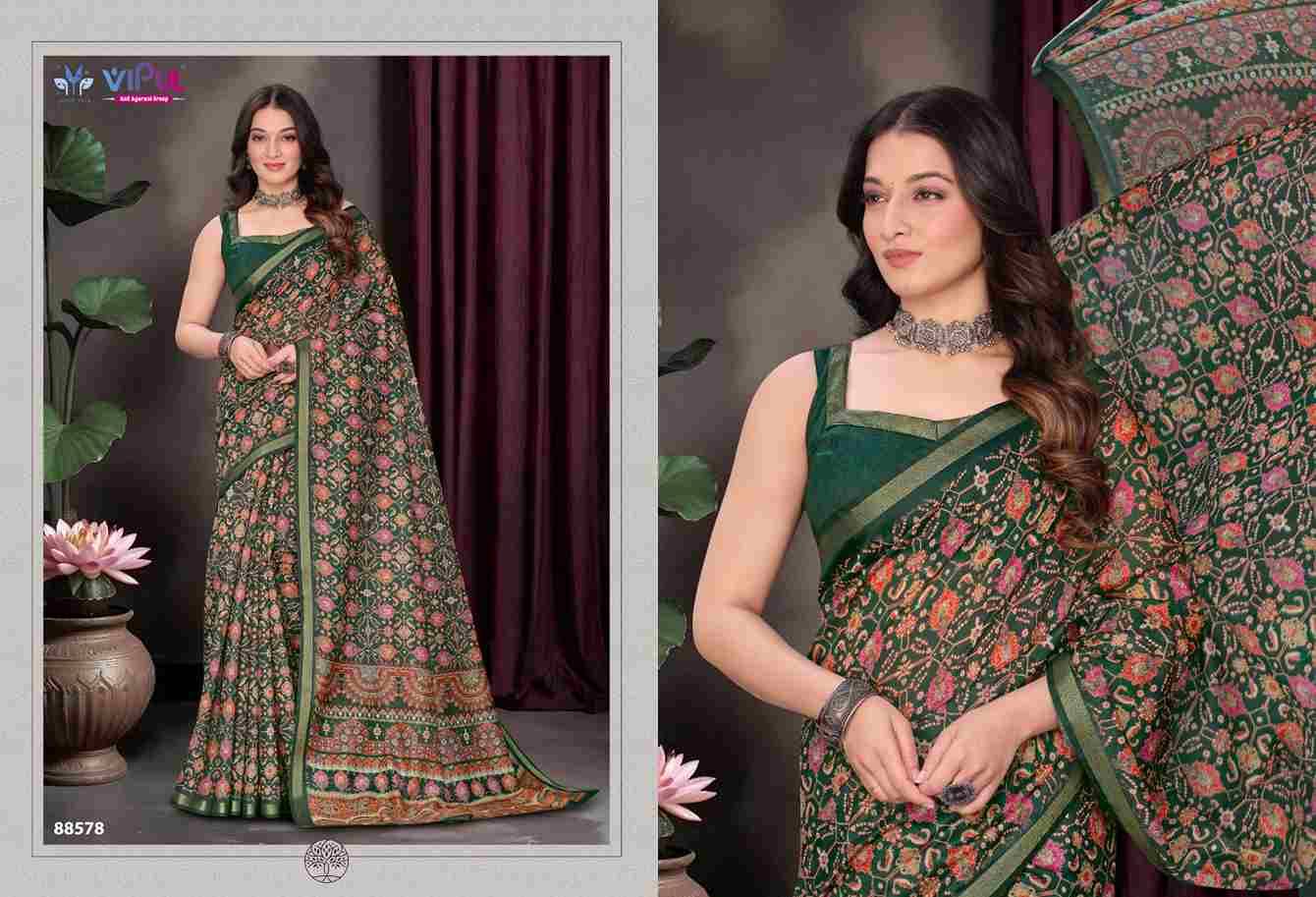 Amrapali Vol-2 By Vipul Fashion 88578 To 88583 Series Indian Traditional Wear Collection Beautiful Stylish Fancy Colorful Party Wear & Occasional Wear Cotton Sarees At Wholesale Price