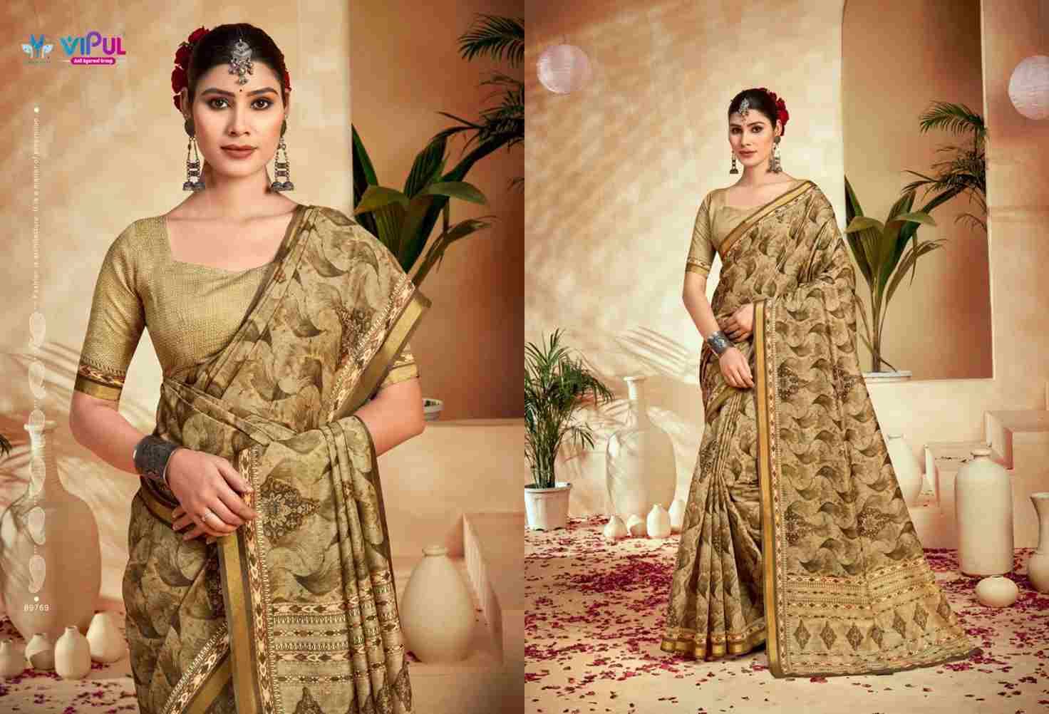 Amrapali Vol-3 By Vipul Fashion 89766 To 89777 Series Indian Traditional Wear Collection Beautiful Stylish Fancy Colorful Party Wear & Occasional Wear Cotton Sarees At Wholesale Price