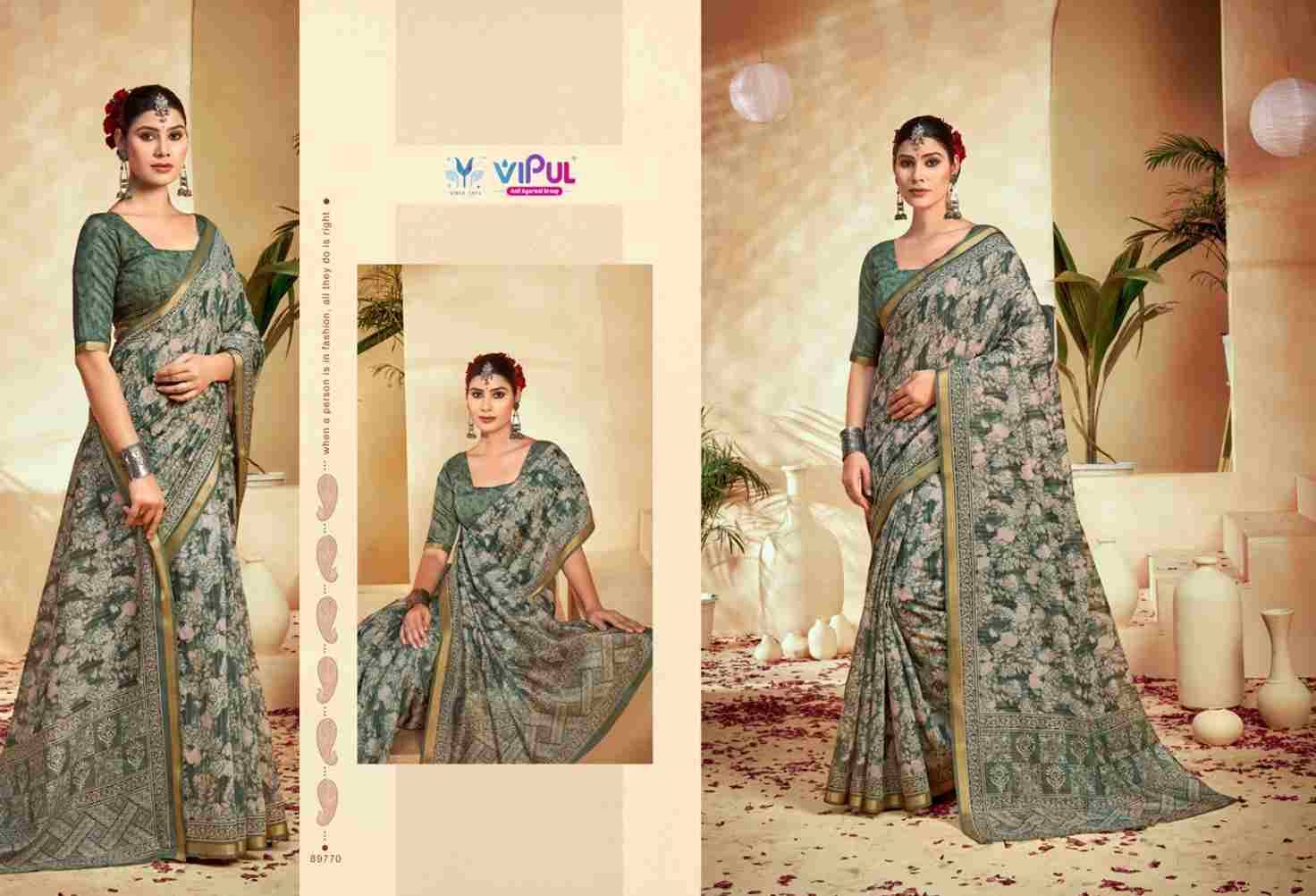 Amrapali Vol-3 By Vipul Fashion 89766 To 89777 Series Indian Traditional Wear Collection Beautiful Stylish Fancy Colorful Party Wear & Occasional Wear Cotton Sarees At Wholesale Price