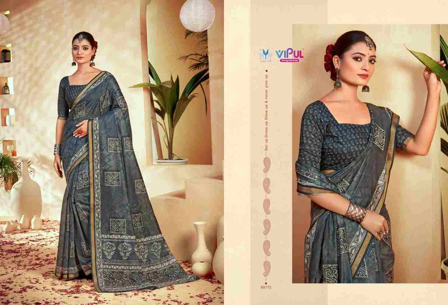 Amrapali Vol-3 By Vipul Fashion 89766 To 89777 Series Indian Traditional Wear Collection Beautiful Stylish Fancy Colorful Party Wear & Occasional Wear Cotton Sarees At Wholesale Price
