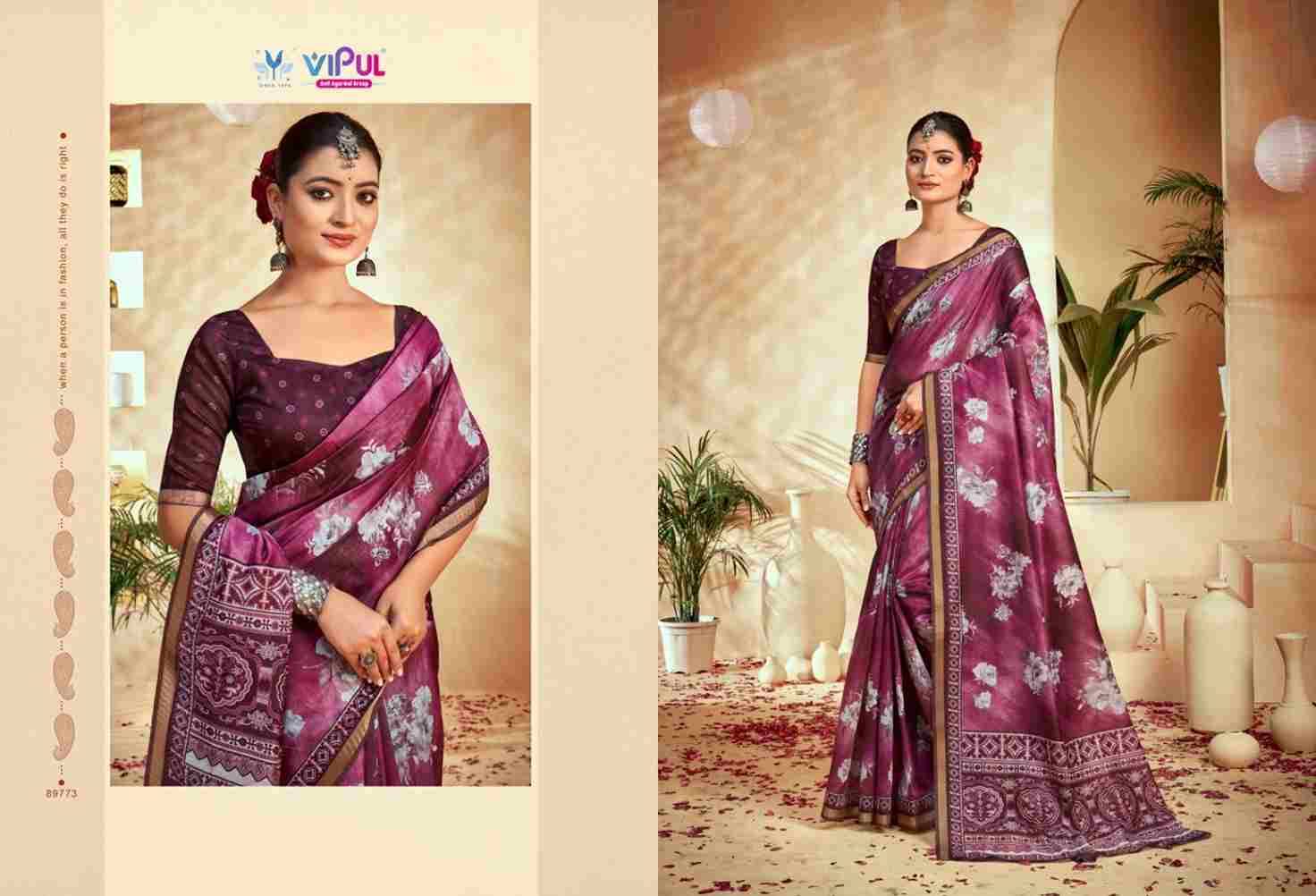 Amrapali Vol-3 By Vipul Fashion 89766 To 89777 Series Indian Traditional Wear Collection Beautiful Stylish Fancy Colorful Party Wear & Occasional Wear Cotton Sarees At Wholesale Price
