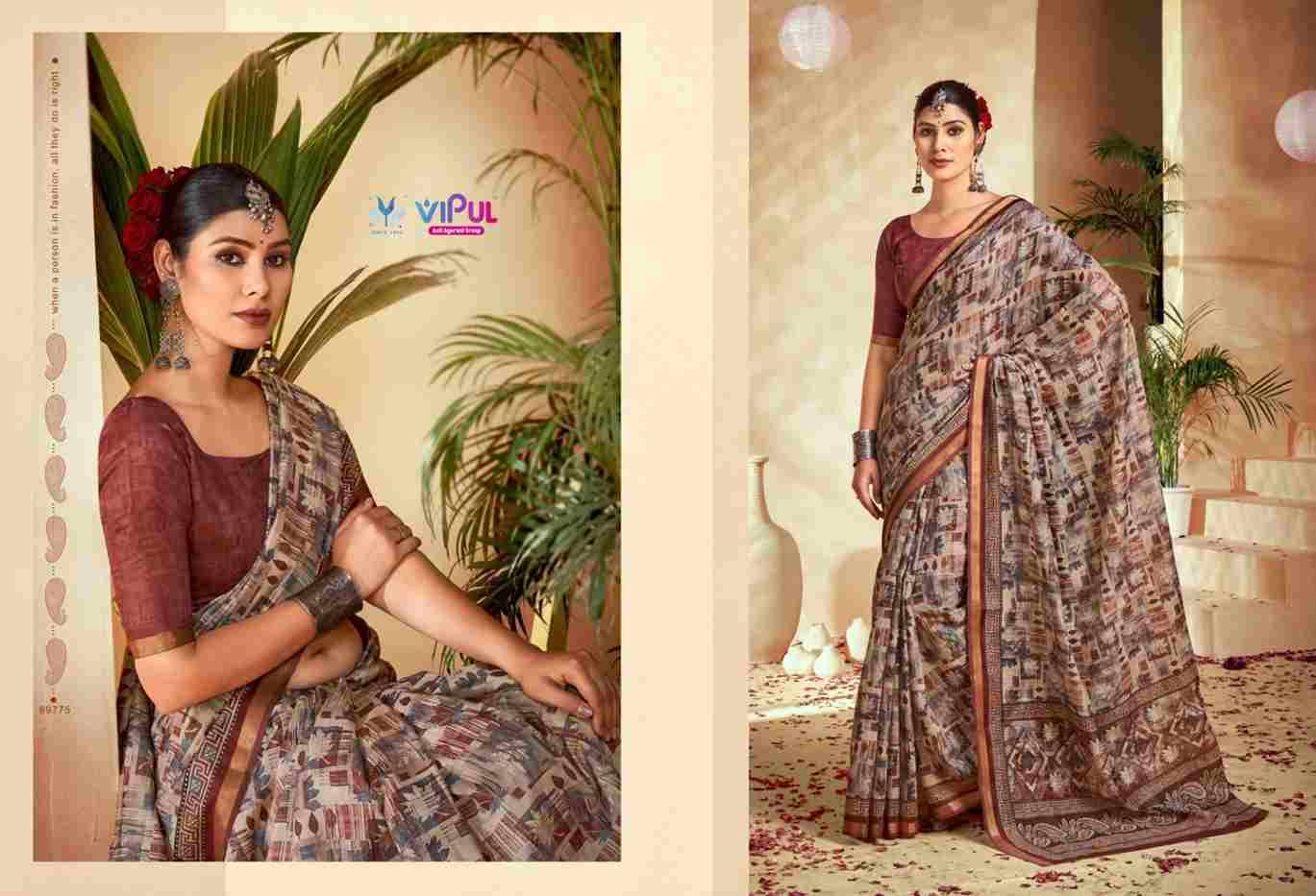Amrapali Vol-3 By Vipul Fashion 89766 To 89777 Series Indian Traditional Wear Collection Beautiful Stylish Fancy Colorful Party Wear & Occasional Wear Cotton Sarees At Wholesale Price