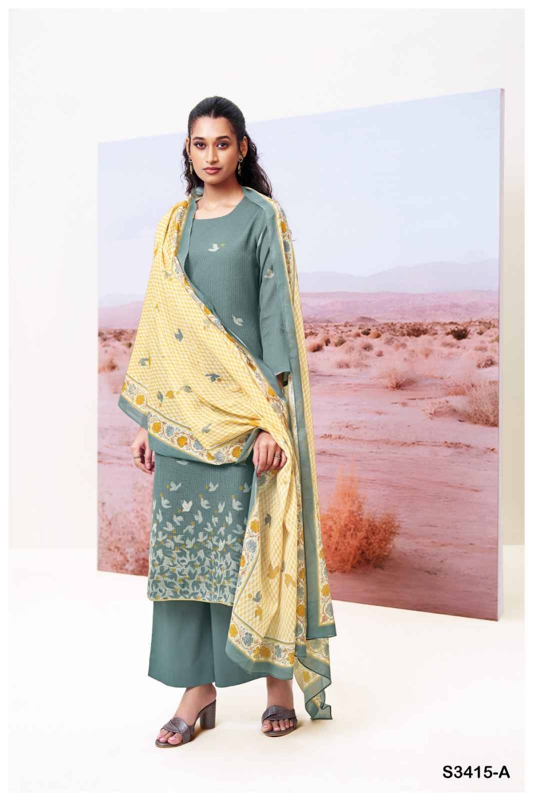 Abeeha-3415 By Ganga Fashion 3415-A To 3415-D Series Beautiful Festive Suits Colorful Stylish Fancy Casual Wear & Ethnic Wear Pure Cotton Dresses At Wholesale Price