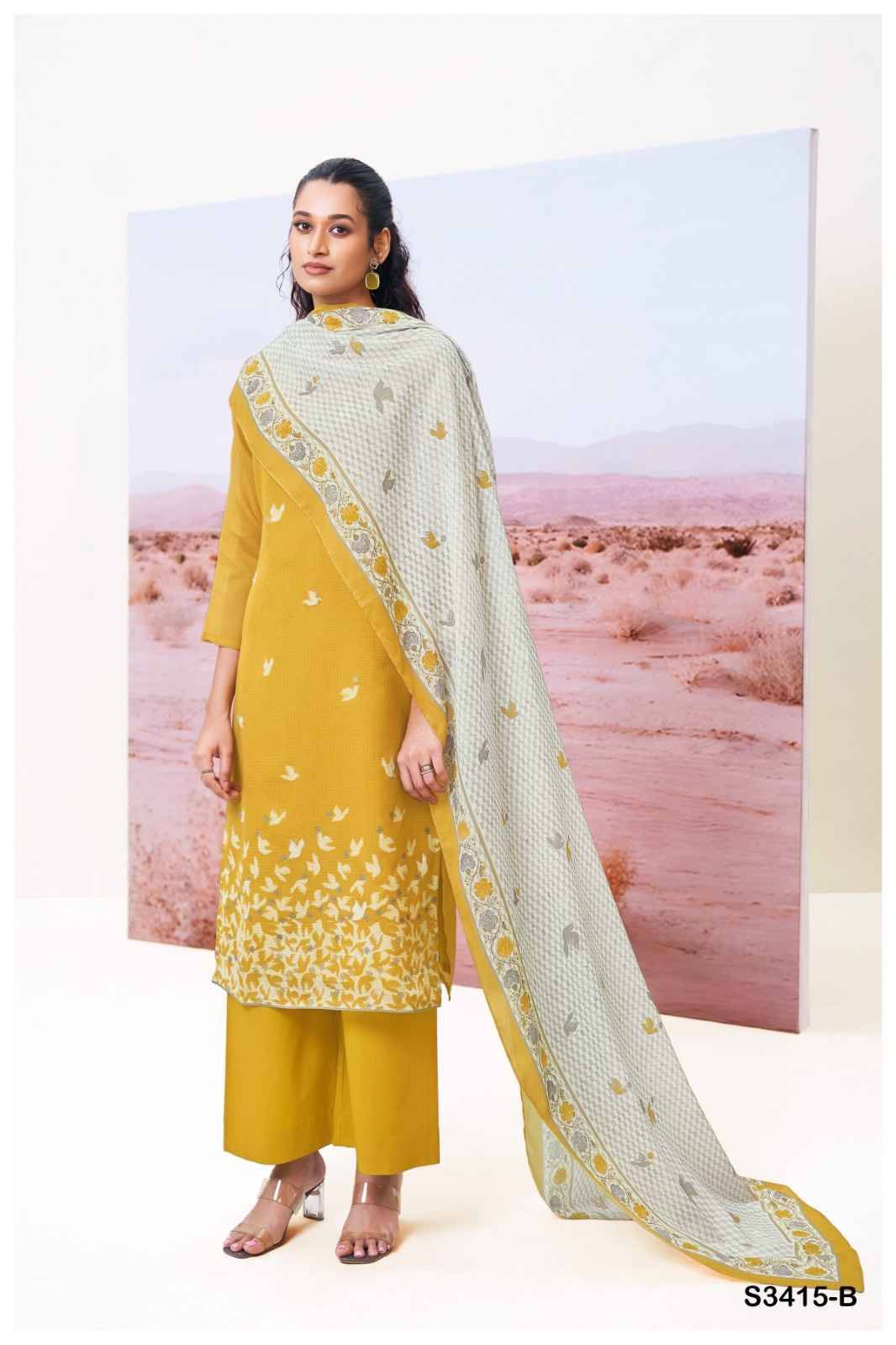 Abeeha-3415 By Ganga Fashion 3415-A To 3415-D Series Beautiful Festive Suits Colorful Stylish Fancy Casual Wear & Ethnic Wear Pure Cotton Dresses At Wholesale Price