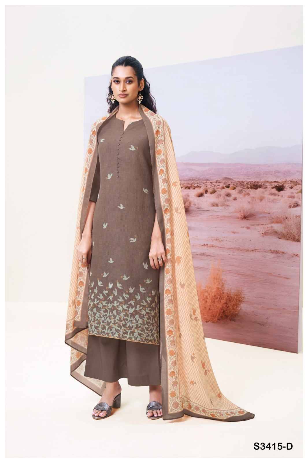 Abeeha-3415 By Ganga Fashion 3415-A To 3415-D Series Beautiful Festive Suits Colorful Stylish Fancy Casual Wear & Ethnic Wear Pure Cotton Dresses At Wholesale Price