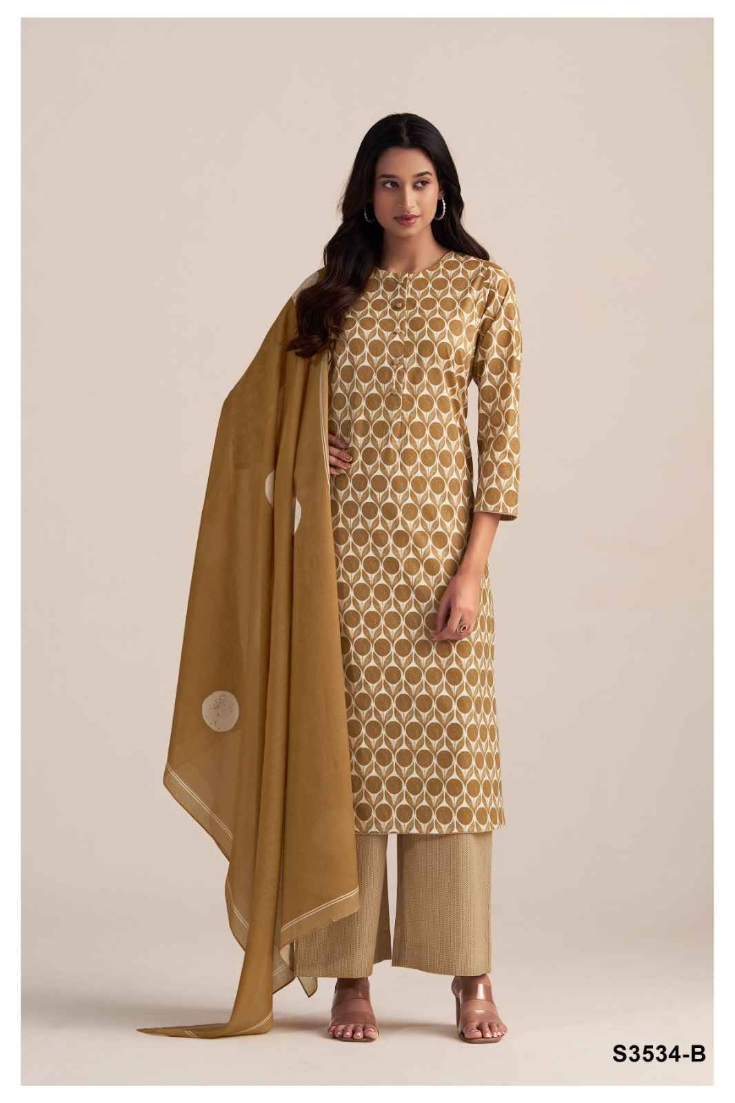 Esme-3534 By Ganga Fashion 3534-A To 3534-D Series Beautiful Festive Suits Colorful Stylish Fancy Casual Wear & Ethnic Wear Pure Cotton Dresses At Wholesale Price