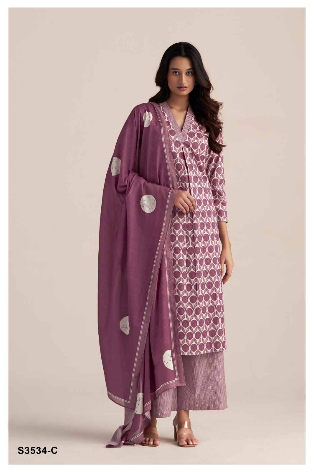 Esme-3534 By Ganga Fashion 3534-A To 3534-D Series Beautiful Festive Suits Colorful Stylish Fancy Casual Wear & Ethnic Wear Pure Cotton Dresses At Wholesale Price