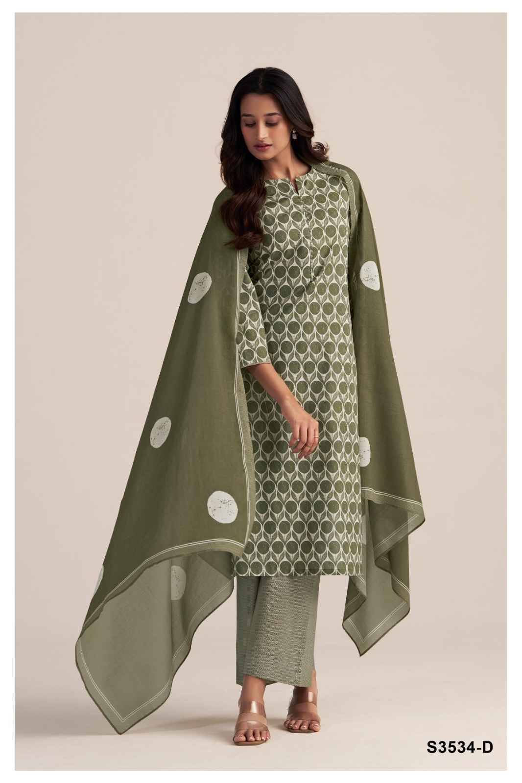 Esme-3534 By Ganga Fashion 3534-A To 3534-D Series Beautiful Festive Suits Colorful Stylish Fancy Casual Wear & Ethnic Wear Pure Cotton Dresses At Wholesale Price