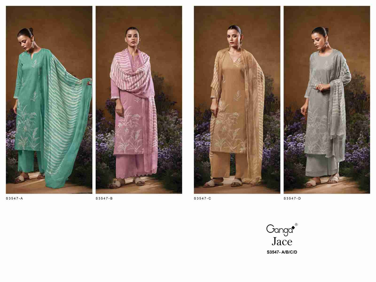 Jace-3547 By Ganga Fashion 3547-A To 3547-D Series Beautiful Festive Suits Colorful Stylish Fancy Casual Wear & Ethnic Wear Pure Cotton Dresses At Wholesale Price