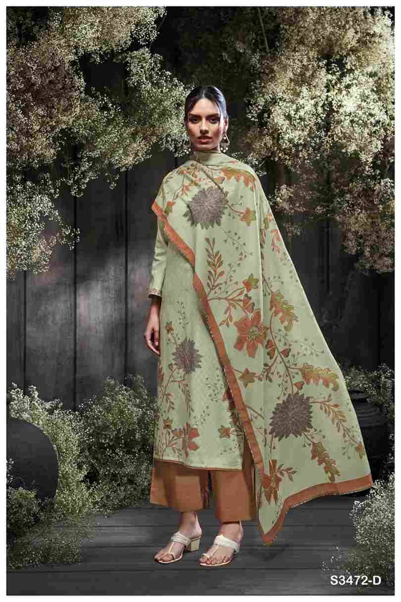Nimrit-3472 By Ganga Fashion 3472-A To 3472-D Series Beautiful Festive Suits Colorful Stylish Fancy Casual Wear & Ethnic Wear Pure Cotton Dresses At Wholesale Price