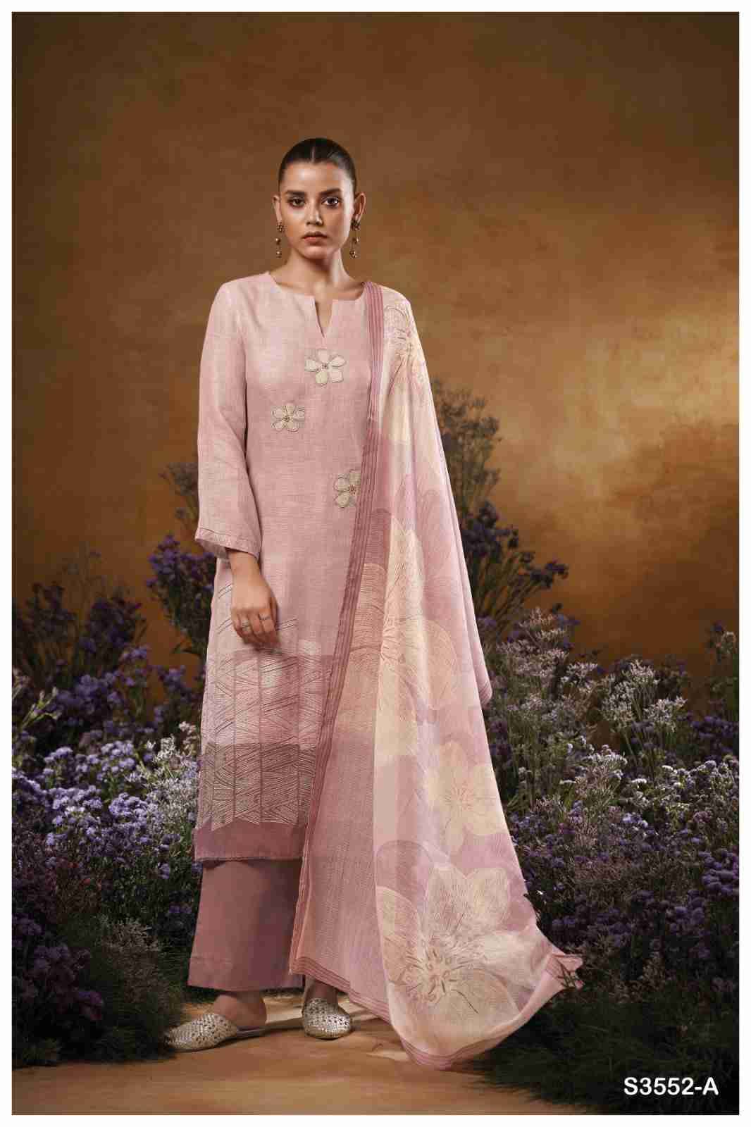 Kaiya-3552 By Ganga Fashion 3552-A To 3552-D Series Beautiful Festive Suits Colorful Stylish Fancy Casual Wear & Ethnic Wear Pure Cotton Linen Dresses At Wholesale Price