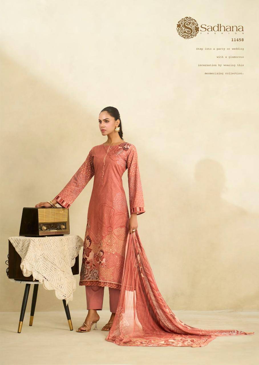 Zinat By Sadhana Fashion 11458 To 11463 Series Designer Festive Suits Beautiful Fancy Stylish Colorful Party Wear & Occasional Wear Pure Lawn Cotton Print Dresses At Wholesale Price