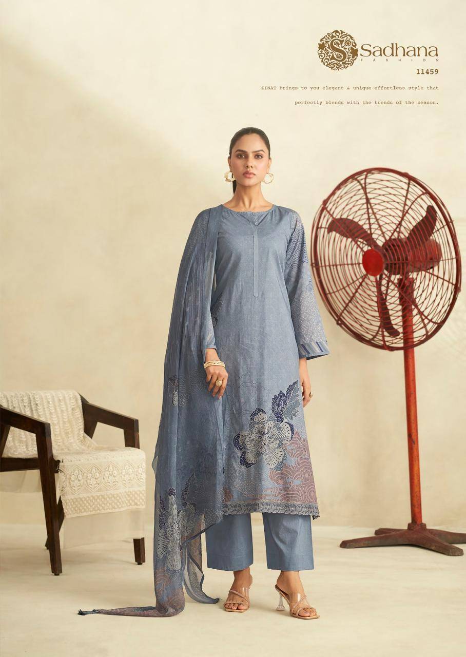 Zinat By Sadhana Fashion 11458 To 11463 Series Designer Festive Suits Beautiful Fancy Stylish Colorful Party Wear & Occasional Wear Pure Lawn Cotton Print Dresses At Wholesale Price