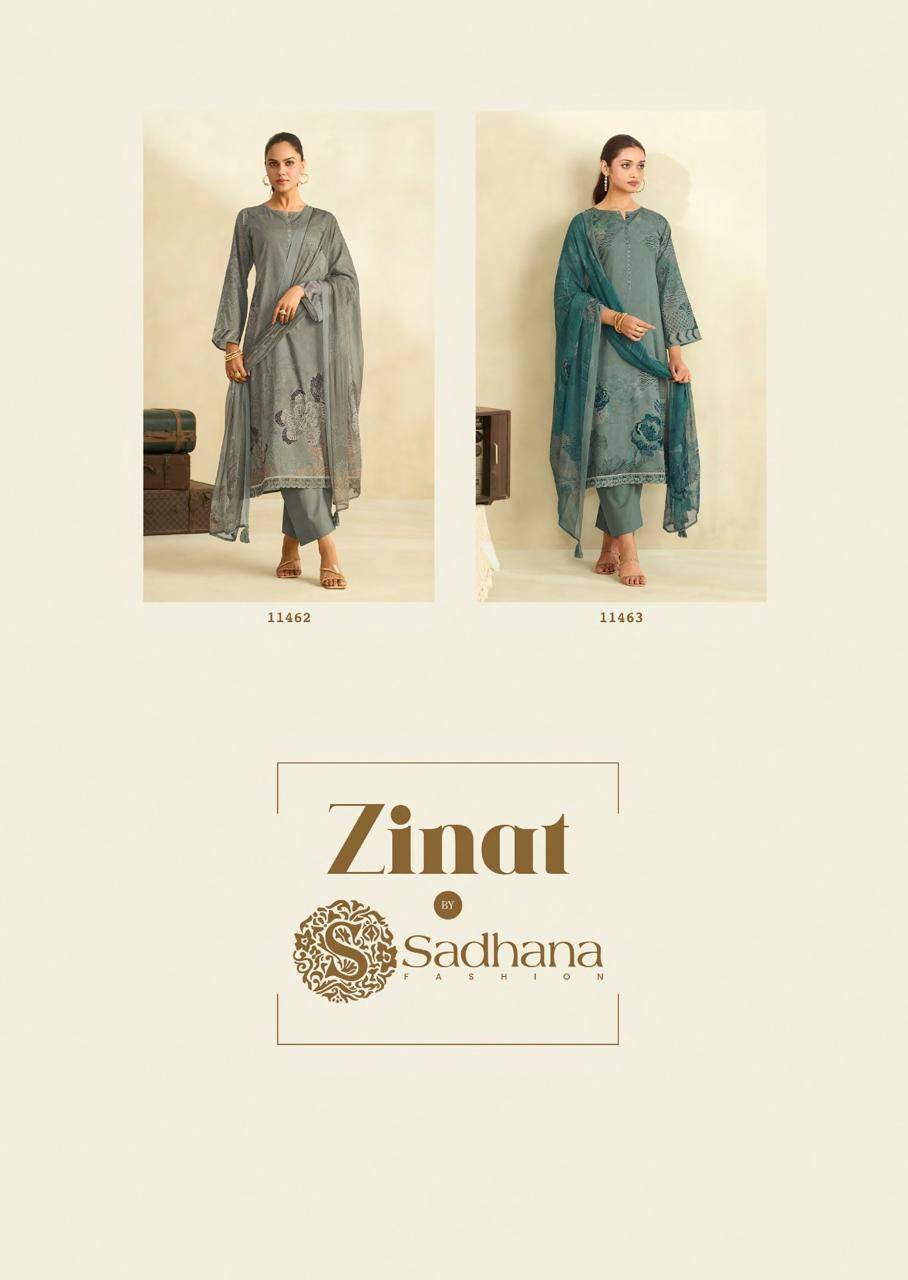 Zinat By Sadhana Fashion 11458 To 11463 Series Designer Festive Suits Beautiful Fancy Stylish Colorful Party Wear & Occasional Wear Pure Lawn Cotton Print Dresses At Wholesale Price