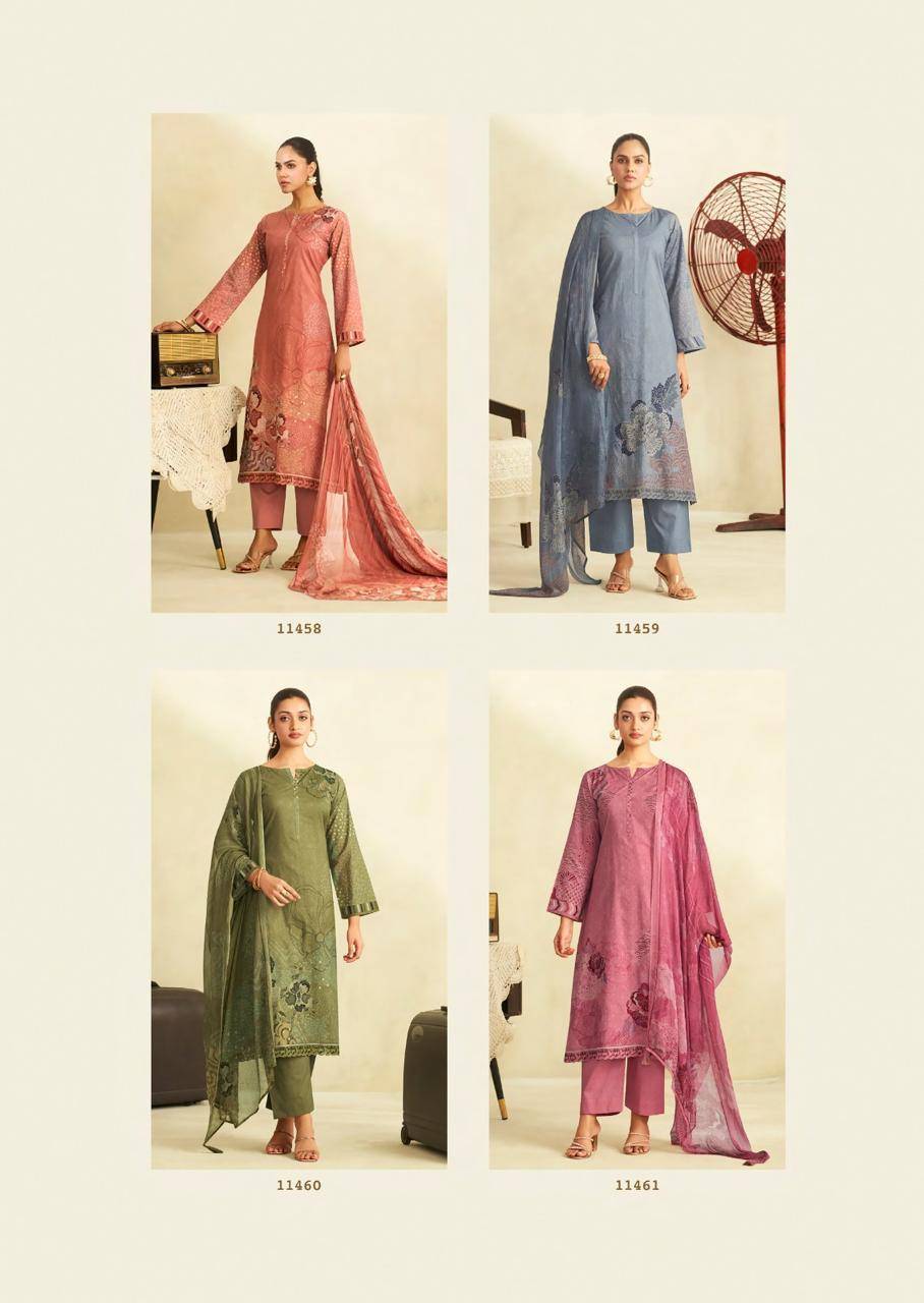 Zinat By Sadhana Fashion 11458 To 11463 Series Designer Festive Suits Beautiful Fancy Stylish Colorful Party Wear & Occasional Wear Pure Lawn Cotton Print Dresses At Wholesale Price